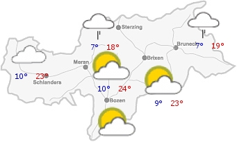 Il meteo per l'Alto Adige il19/05/2012